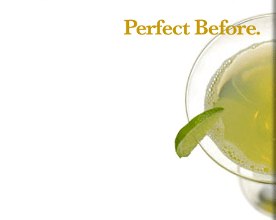 green martini with lime wedge